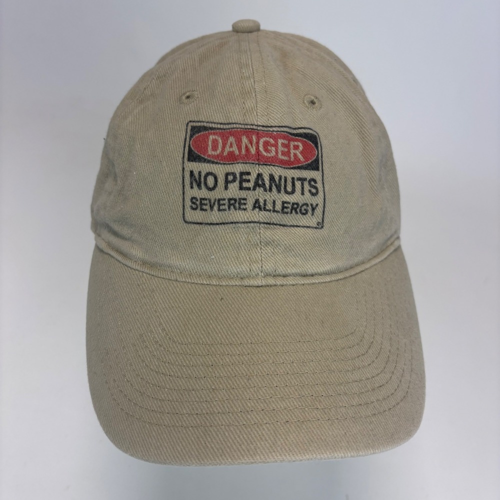 No Peanuts Severe Allergy Hat‎ Tan Danger Graphic Novelty Otto Cap